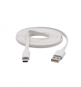 USB to Type-c data flat white color cable Electronic devices power or transmit data